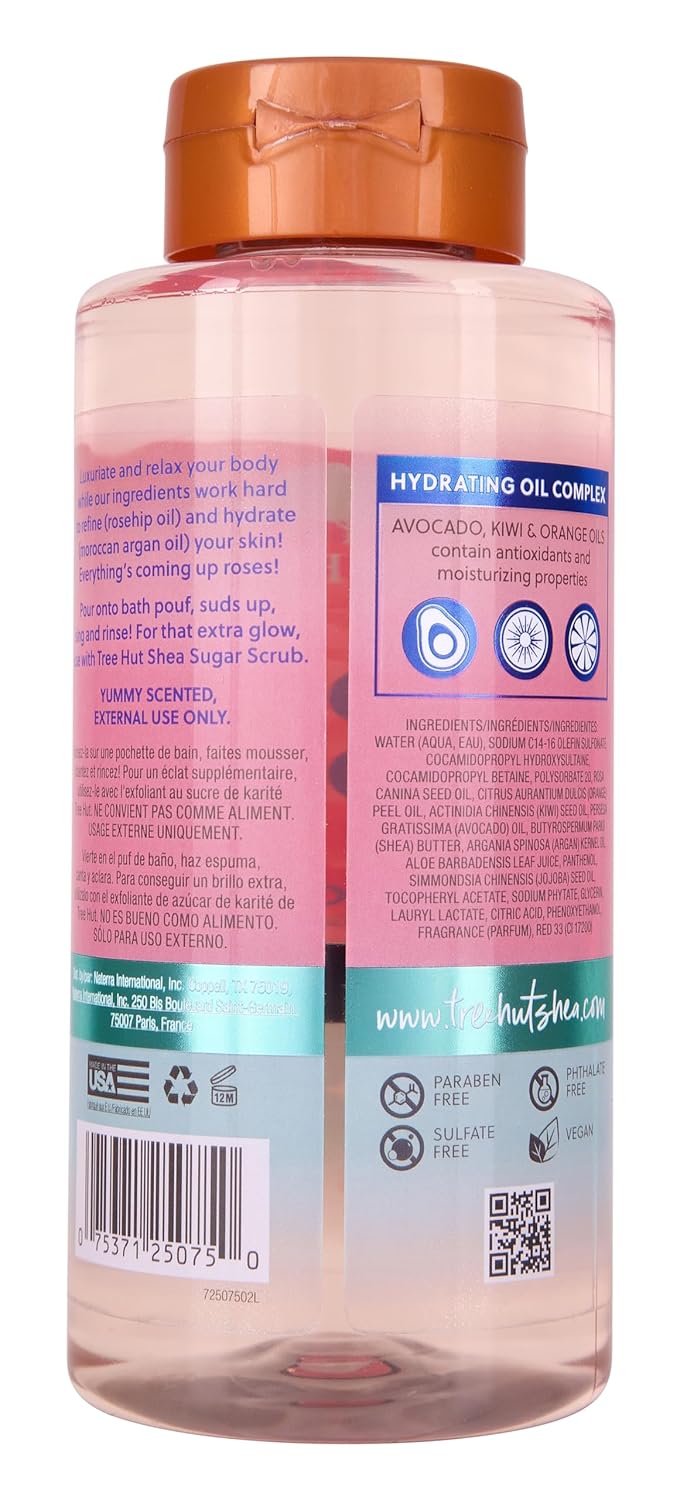 Tree Hut Moroccan Rose Nourishing & Moisturizing Foaming Gel Wash, 18 oz., Hydrating