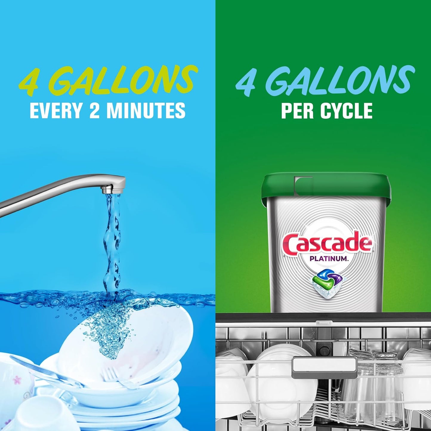 Cascade Platinum Plus ActionPacs Dishwasher Detergent Pods, Fresh, 11 Count