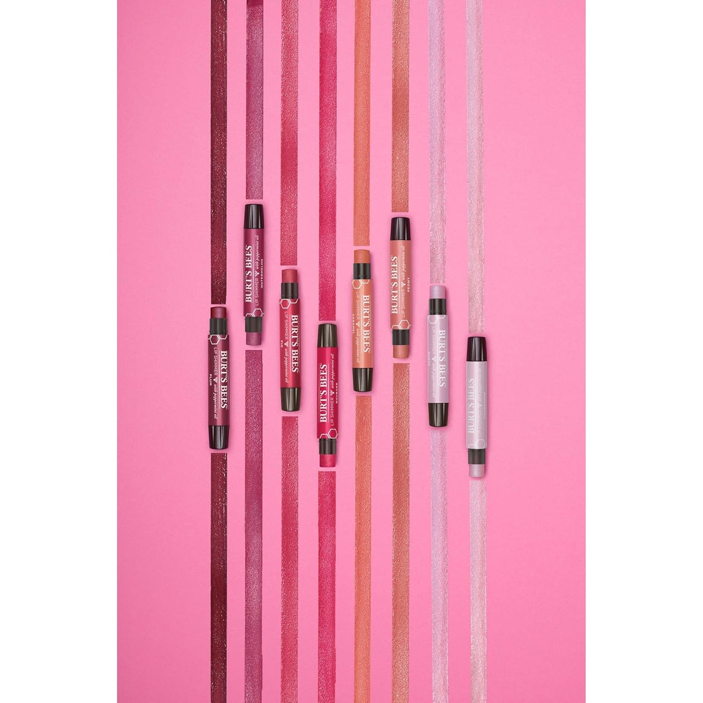 Burt's Bees Shimmer Lip Tint Stocking Stuffers Set, Tinted Lip Balm Stick, Moisturizing for All Day Hydration with Natural Glowy Pigmented Finish & Buildable Color, Fig (4 Pack)