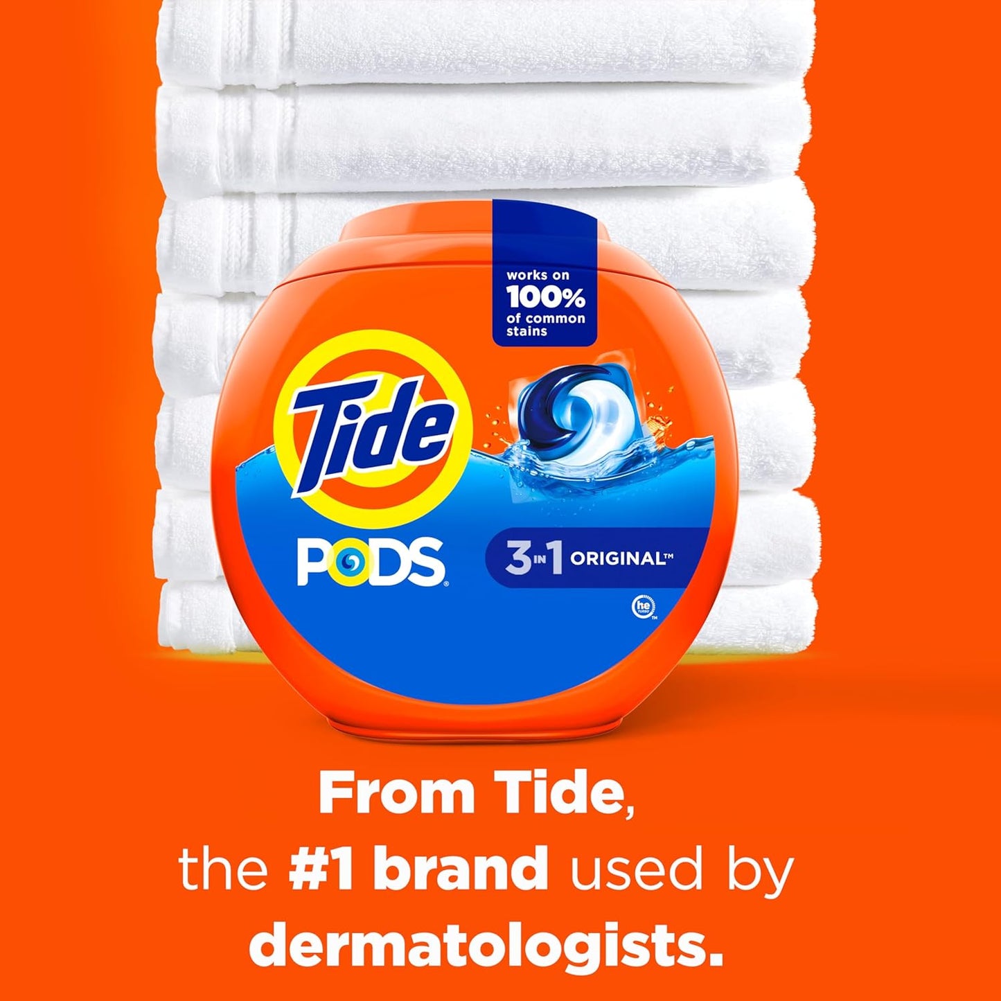 Tide PODS Laundry Detergent Pacs, Original Scent, Powerful 3-in-1 Clean in One Step, HE Compatible, 112 Count, Tide PODS Laundry Detergent