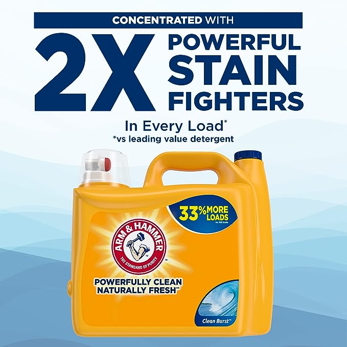 Arm & Hammer Clean Burst, 170 Loads Liquid Laundry Detergent, 170 Fl oz