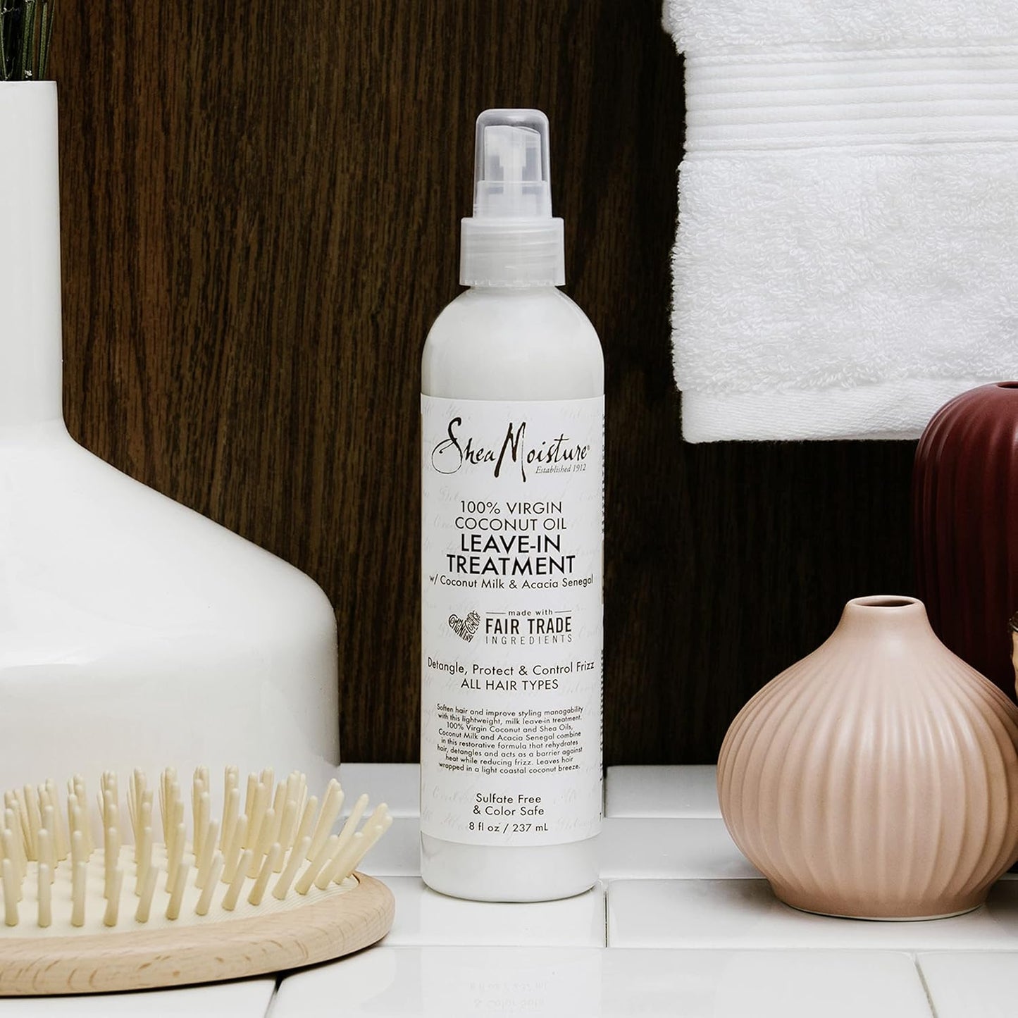 SheaMoisture 100% Virgin Coconut Oil Leave-in Conditioner Treatment for All Hair Types 100% Extra Virgin Coconut Oil Silicone Free Conditioner 8 oz