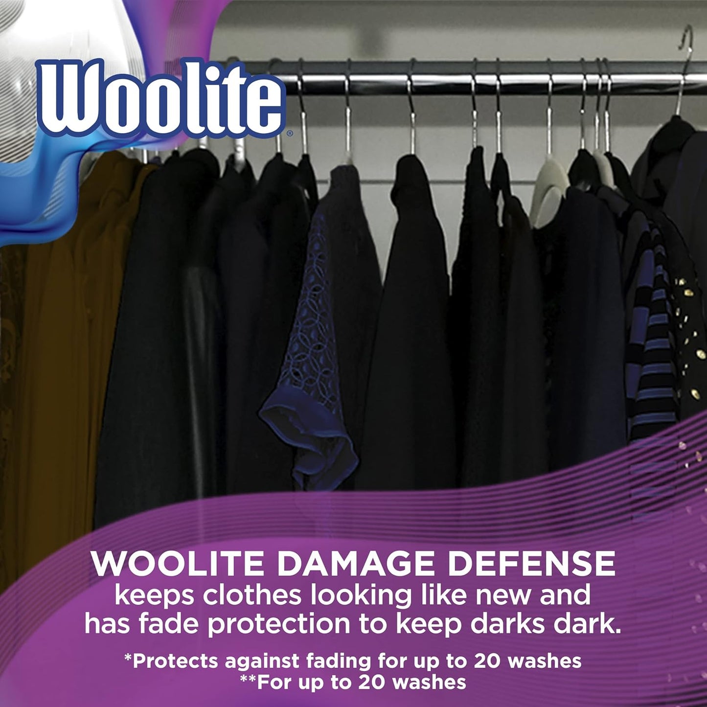 Woolite Darks Defense Liquid Laundry Detergent, Woolite Dark, Laundry Detergent, 33 Loads, 50 Fl Oz, Regular & HE Washers, Packaging May Vary