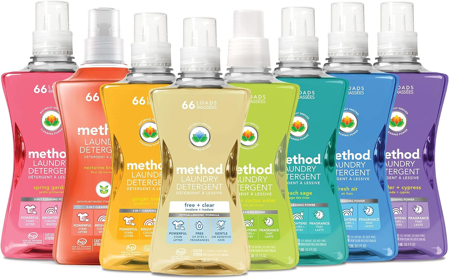Method Liquid Laundry Detergent, Ginger Mango, 66 Loads Per Bottle, Hypoallergenic + Biodegradable Formula, Plant-Based Stain Remover, 53.5 Fl Oz (Pack of 1)