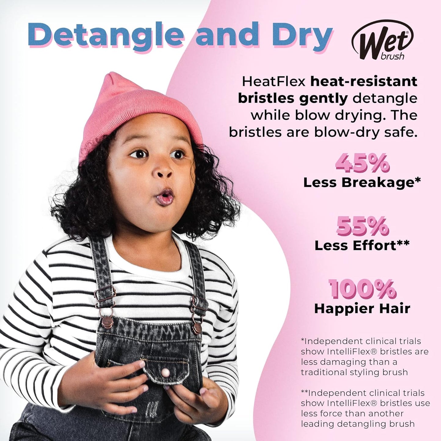 Wet Brush Speed Dry Hair Brush - Stripes (Color Wash) - Vented Design and Ultra Soft HeatFlex Bristles Are Blow Dry Safe With Ergonomic Handle Manages Tangle and Uncontrollable Hair - Pain-Free