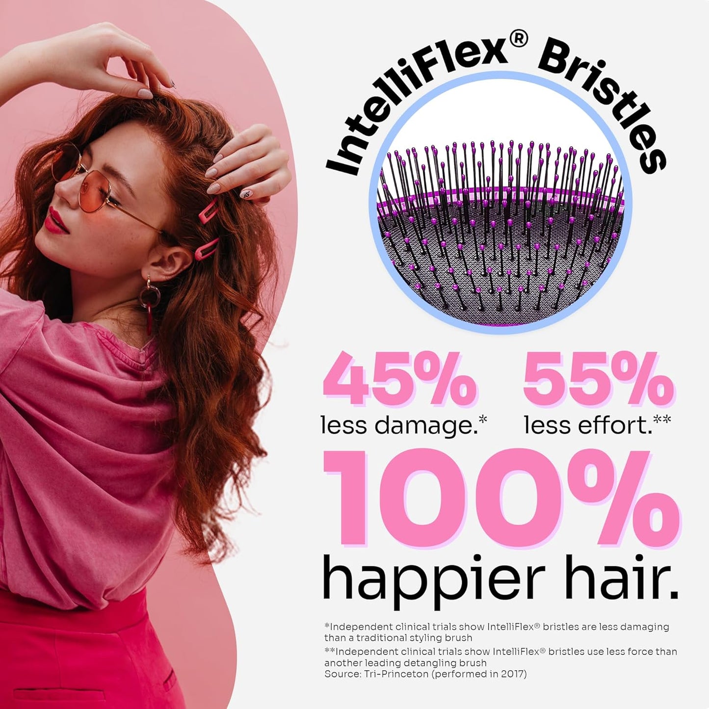 Wet Brush Original Detangling Hair Brush, Purple - Ultra-Soft IntelliFlex Bristles - Detangler Brush Glide Through Tangles With Ease For All Hair Types - For Women, Men, Wet & Dry Hair