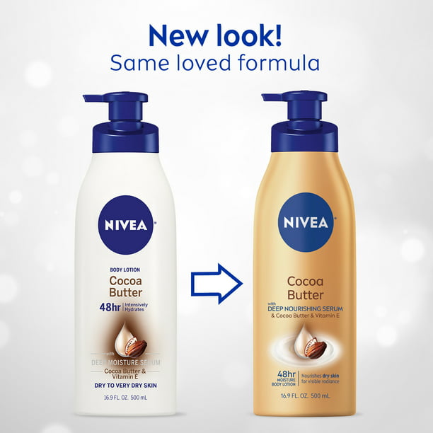 NIVEA Cocoa Butter Body Lotion with Deep Nourishing Serum, 20 Fl Oz
