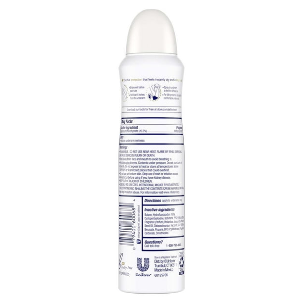 Dove Advanced Care Dry Spray Caring Coconut Antiperspirant Deodorant 3.8 oz