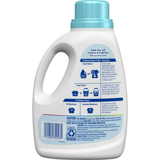 Clorox 2 Free & Clear Laundry Stain Remover and Color Booster, 66 oz Bottle