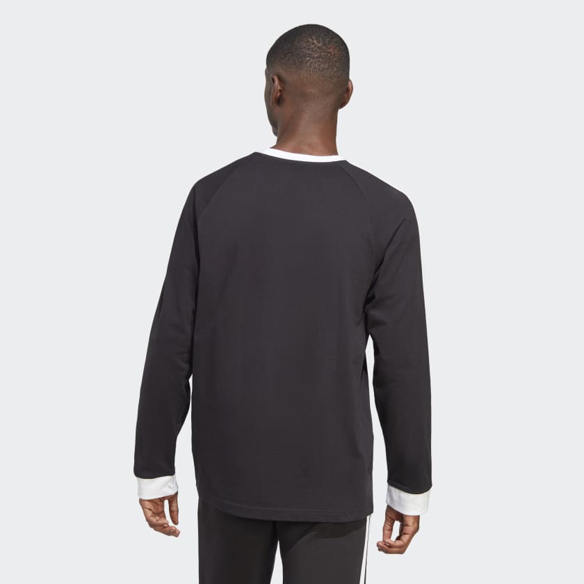Adidas Men's Adicolor Classics 3-Stripes Long Sleeve Tee, Black