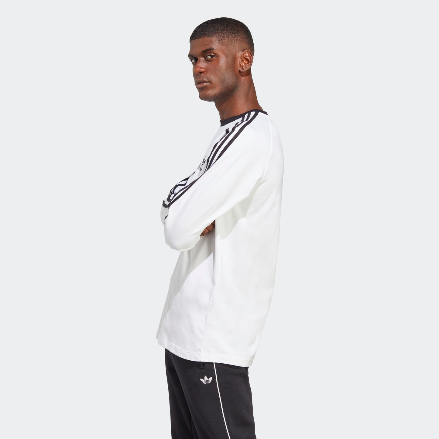 Adidas Men's Adicolor Classics 3-Stripes Long Sleeve Tee, White