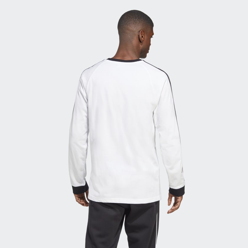 Adidas Men's Adicolor Classics 3-Stripes Long Sleeve Tee, White