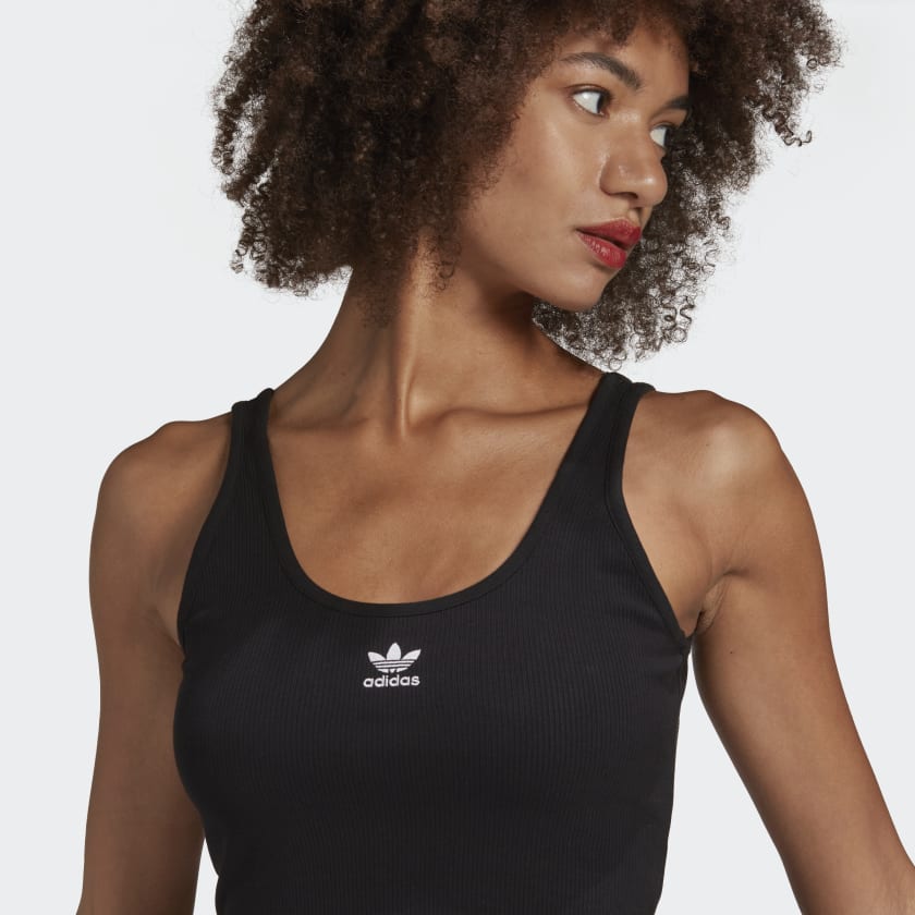 Adidas Women's Adicolor Essentials Rib Tank Top, Black
