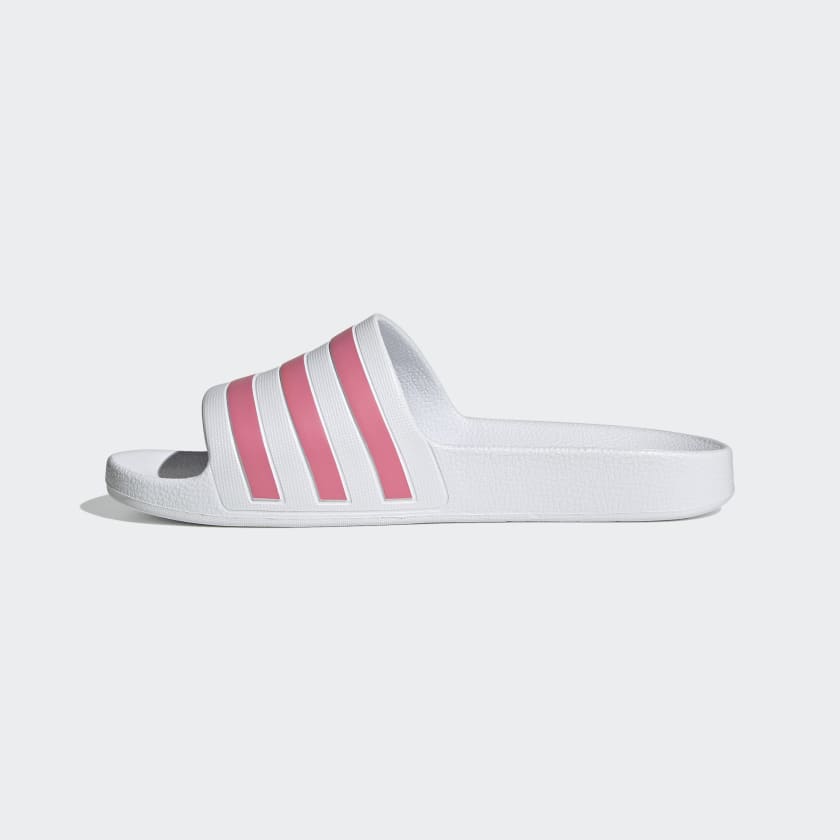 Adidas Women's Adilette Aqua Slides, Cloud White / Rose Tone / Cloud White