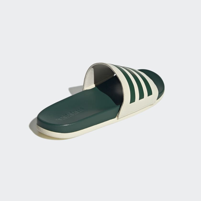 Adidas Women's Adilette Comfort Slides, Wonder White / Collegiate Green / Gold Metallic