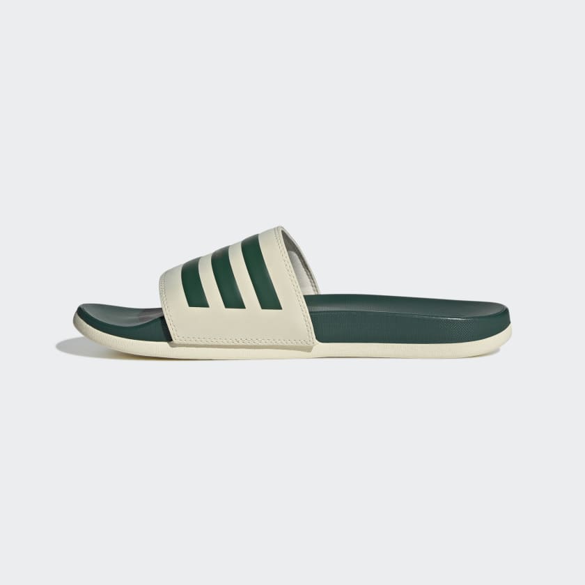 Adidas Women's Adilette Comfort Slides, Wonder White / Collegiate Green / Gold Metallic