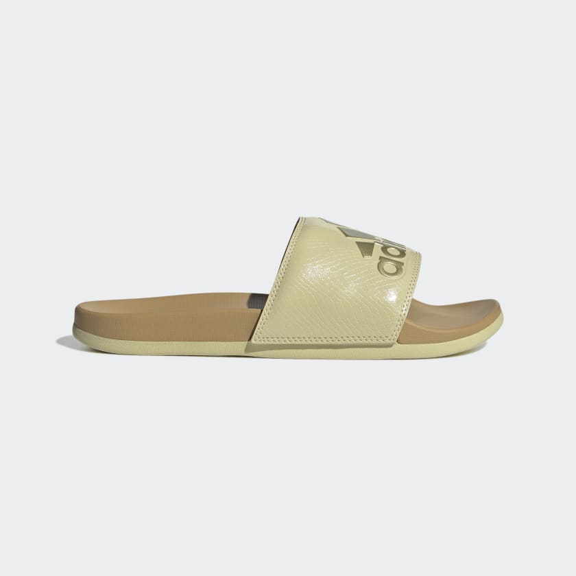 Adidas Women's Adilette Comfort Slides, Sandy Beige / Sandy Beige Met / Golden Beige