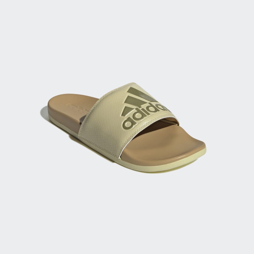 Adidas Women's Adilette Comfort Slides, Sandy Beige / Sandy Beige Met / Golden Beige