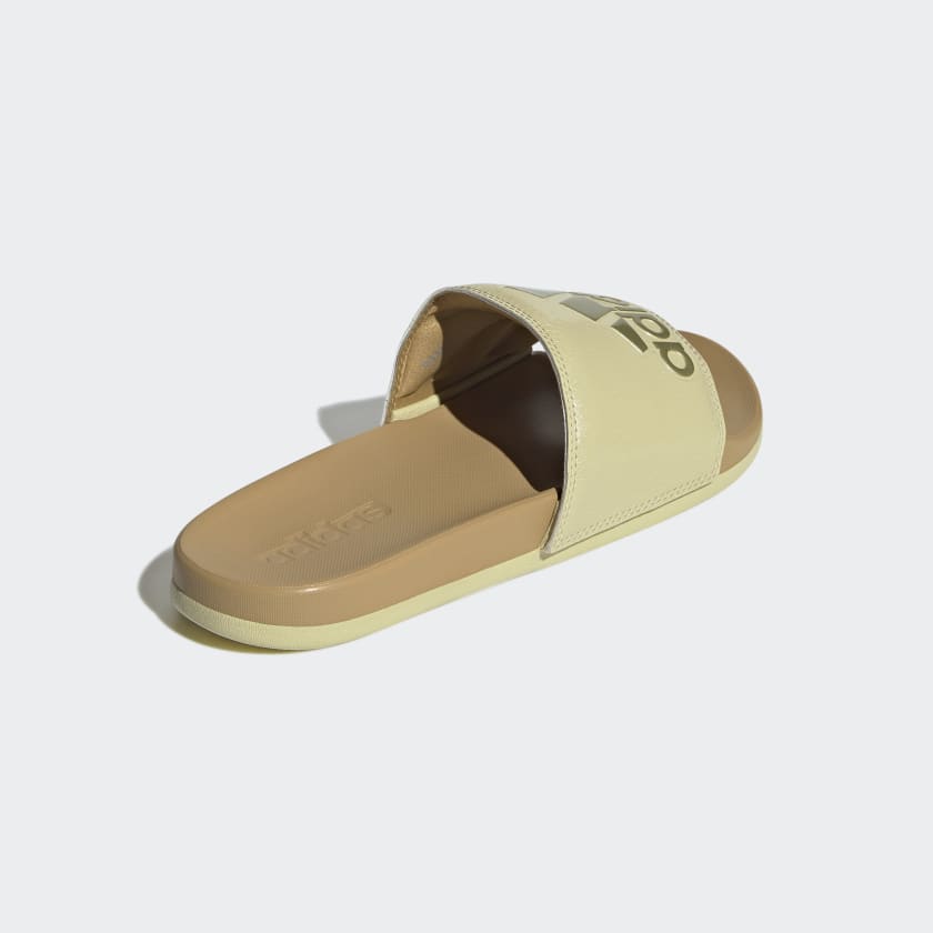 Adidas Women's Adilette Comfort Slides, Sandy Beige / Sandy Beige Met / Golden Beige