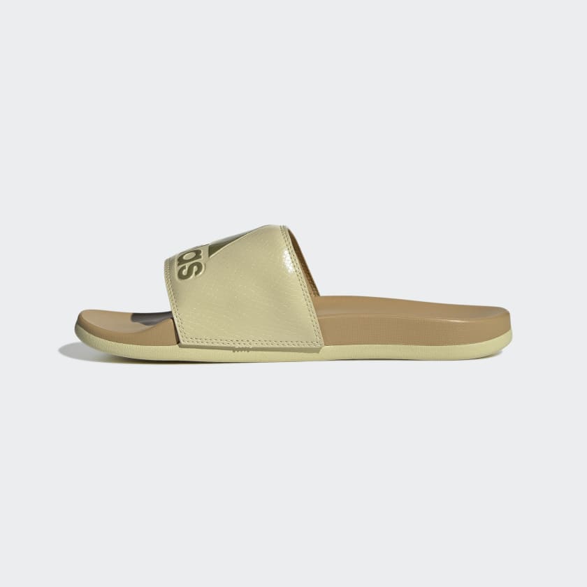 Adidas Women's Adilette Comfort Slides, Sandy Beige / Sandy Beige Met / Golden Beige