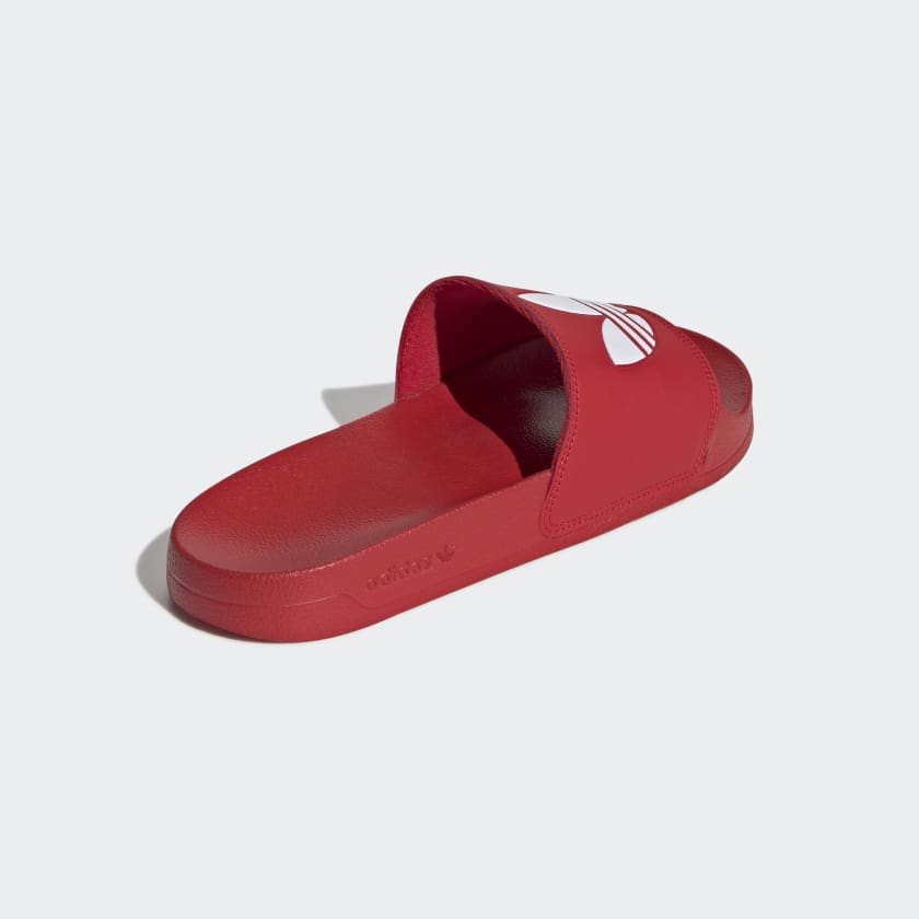 Adidas Men's Adilette Lite Slides, Scarlet / Cloud White / Scarlet