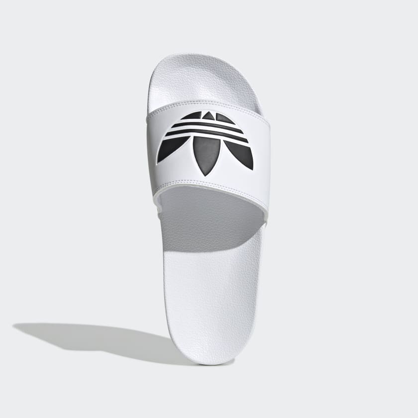 Adidas Men's Adilette Lite Slides, Cloud White / Core Black / Cloud White