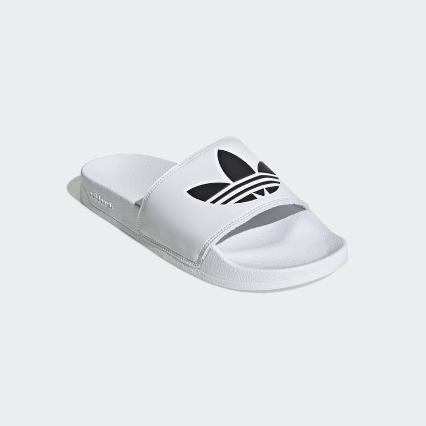 Adidas Men's Adilette Lite Slides, Cloud White / Core Black / Cloud White