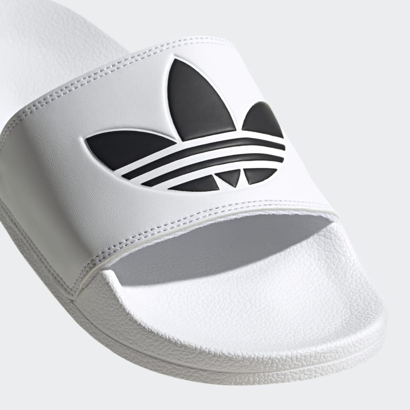 Adidas Men's Adilette Lite Slides, Cloud White / Core Black / Cloud White