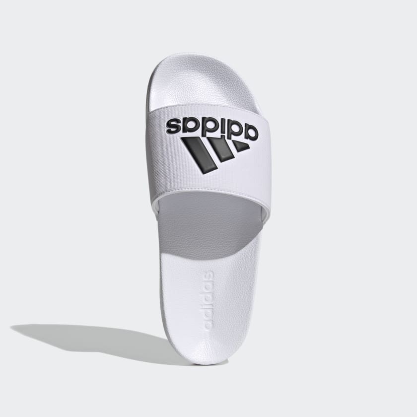 Adidas Men's Adilette Shower Slides, Cloud White / Core Black / Cloud White