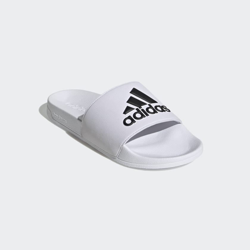 Adidas Men's Adilette Shower Slides, Cloud White / Core Black / Cloud White
