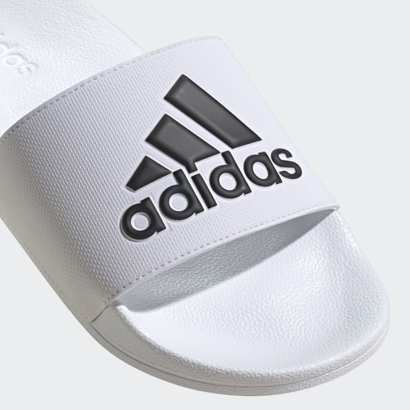 Adidas Men's Adilette Shower Slides, Cloud White / Core Black / Cloud White