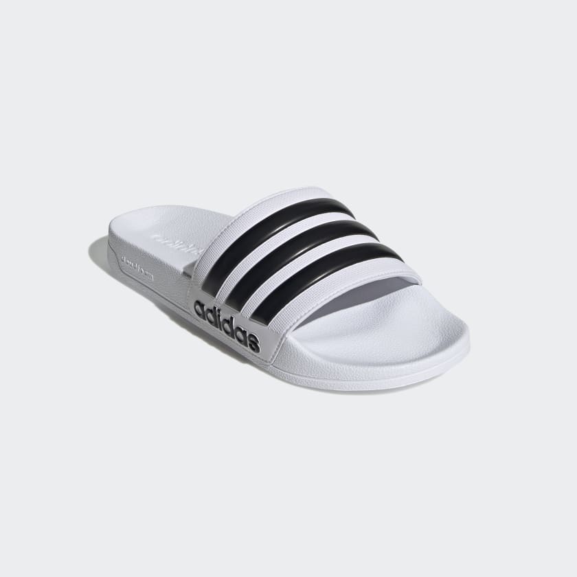 Adidas Women's Adilette Shower Slides, Cloud White / Core Black / Cloud White
