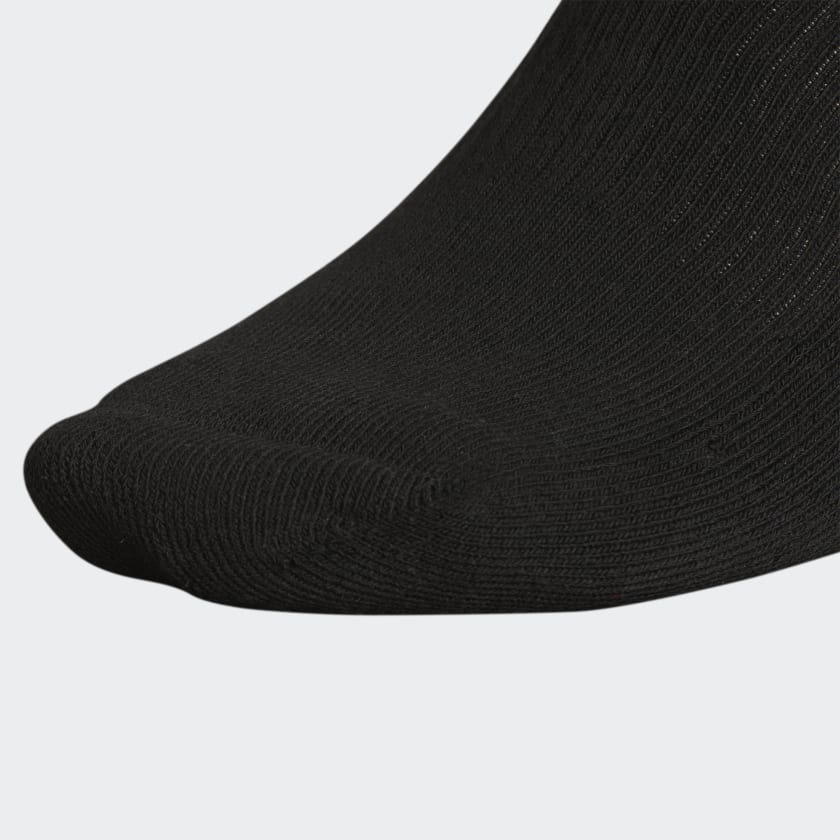 Adidas Athletic Cushioned No-Show Socks 6 Pairs, Black