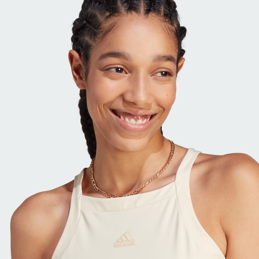 Adidas Women's City Break Crop Tank Top, Sand Strata