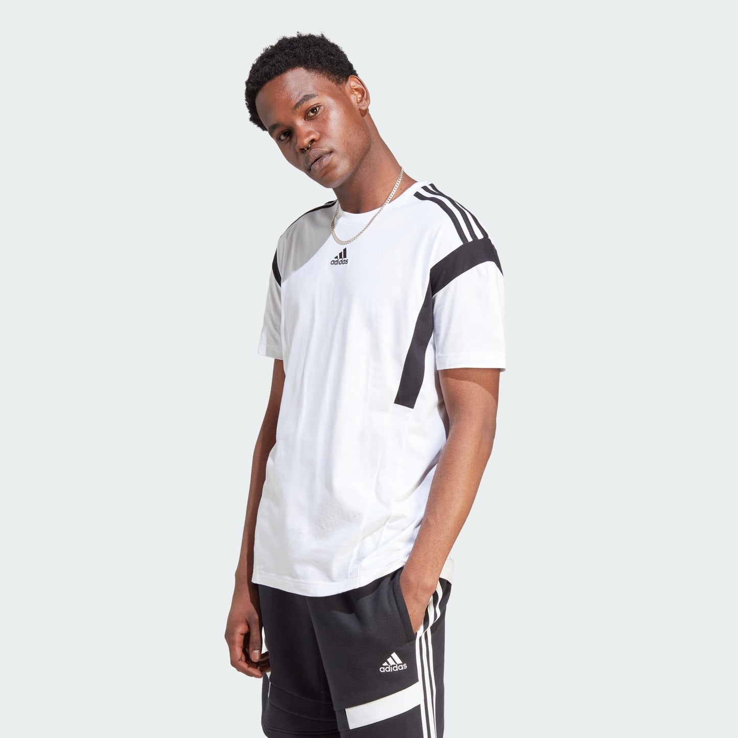 Adidas Men's Colorblock Tee, White