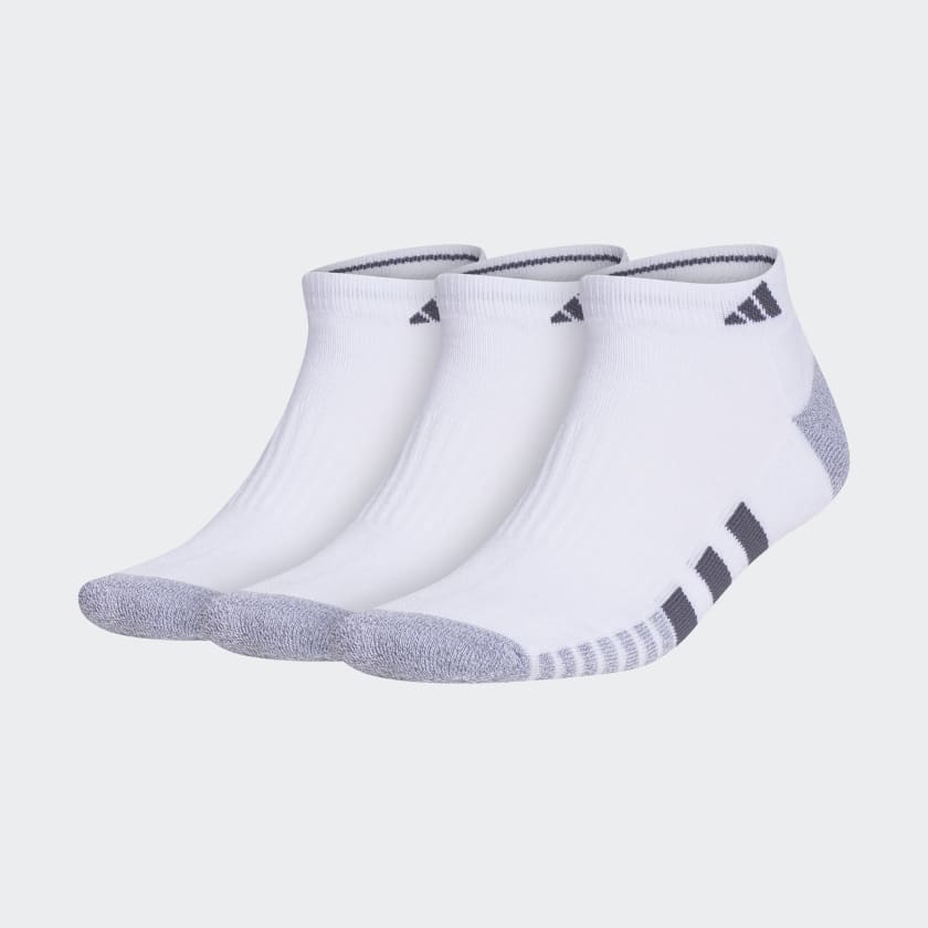 Adidas Cushioned Low-Cut Socks 3 Pairs, White / Grey / Black