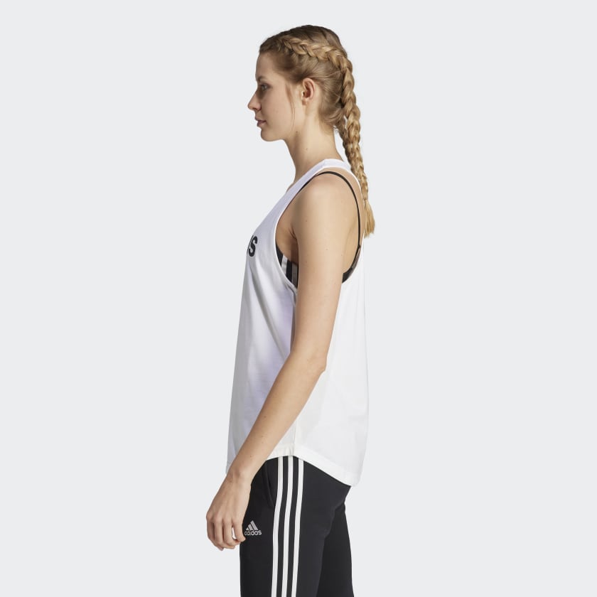 Adidas Women's Essentials Loose Logo Tank Top, White / Black