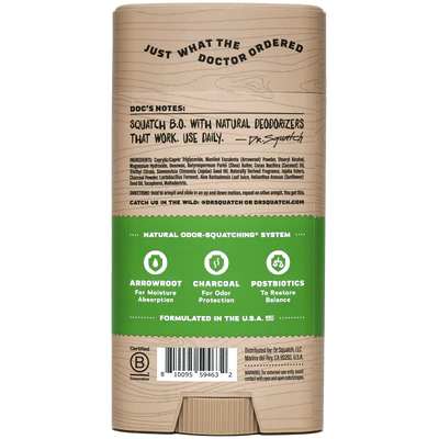 Dr. Squatch Cool Fresh Aloe Deodorant - 2.65 oz