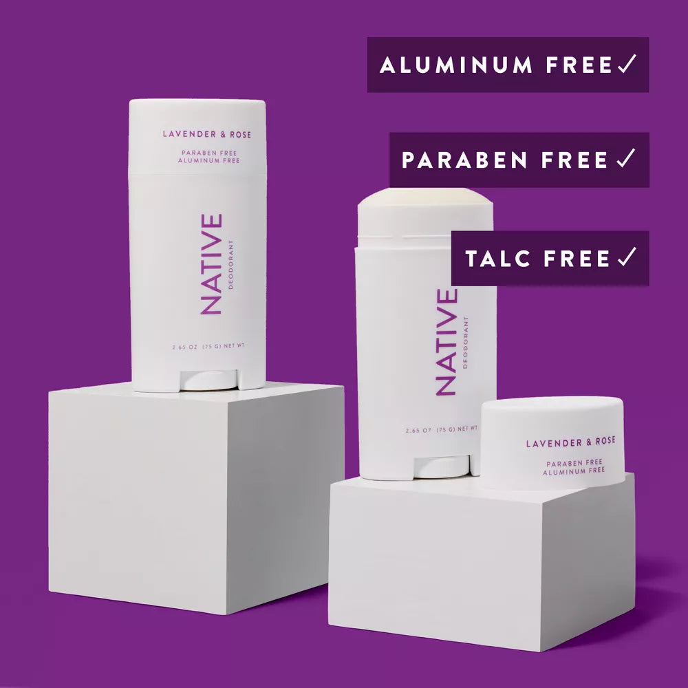 Native Deodorant - Lavender & Rose - Aluminum Free - 2.65 oz