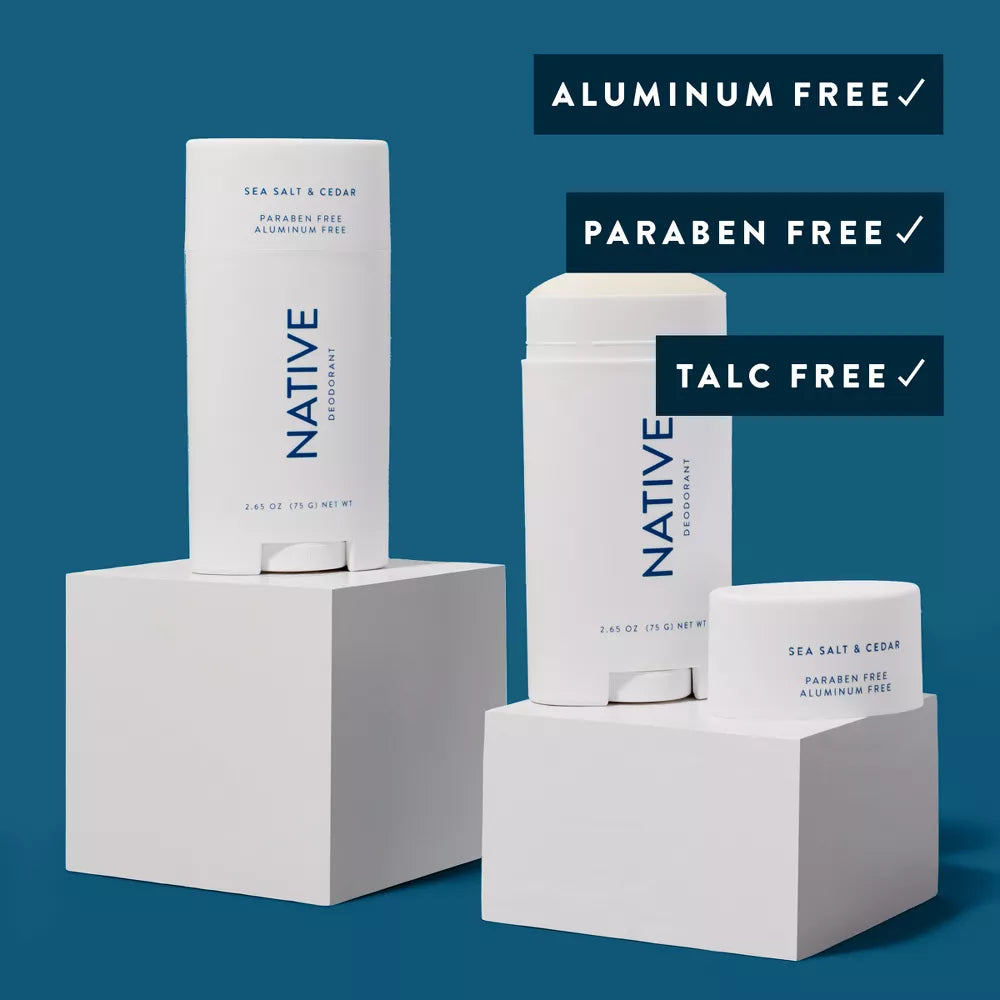 Native Deodorant - Sea Salt & Cedar - Aluminum Free - 2.65 oz