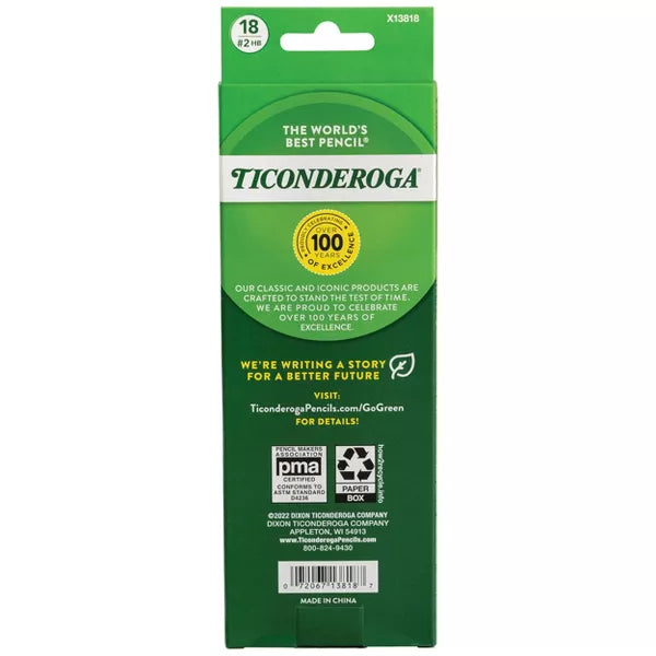 Ticonderoga #2 Pre-Sharpened Pencil, 18ct