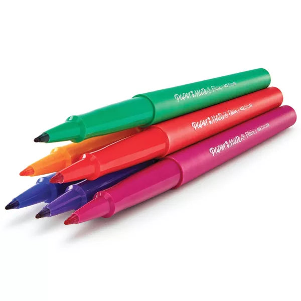 Paper Mate 6ct Pens Flair Core Medium Tip Assorted Colors