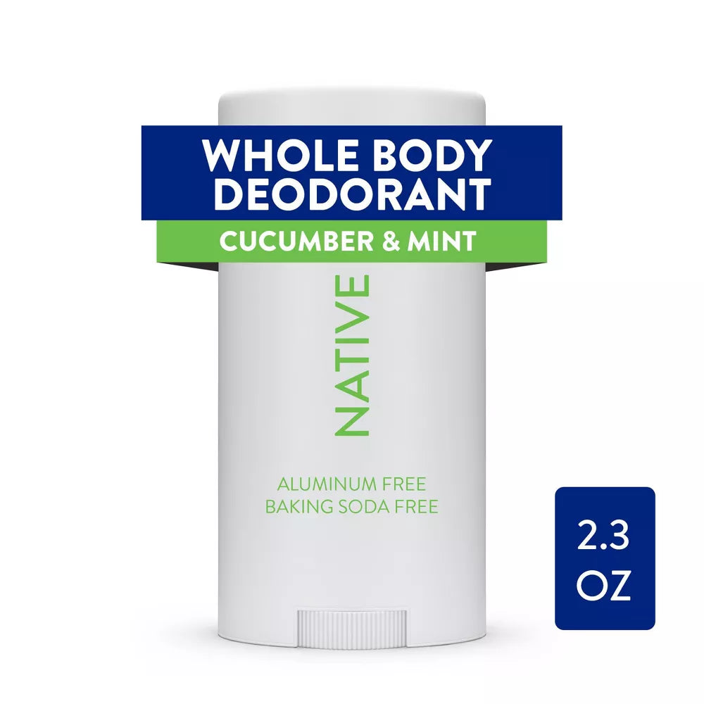 Native Whole Body Deodorant Stick - Cucumber & Mint - Aluminum Free - 2.3oz