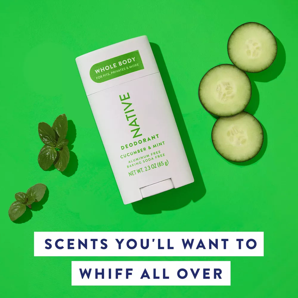 Native Whole Body Deodorant Stick - Cucumber & Mint - Aluminum Free - 2.3oz