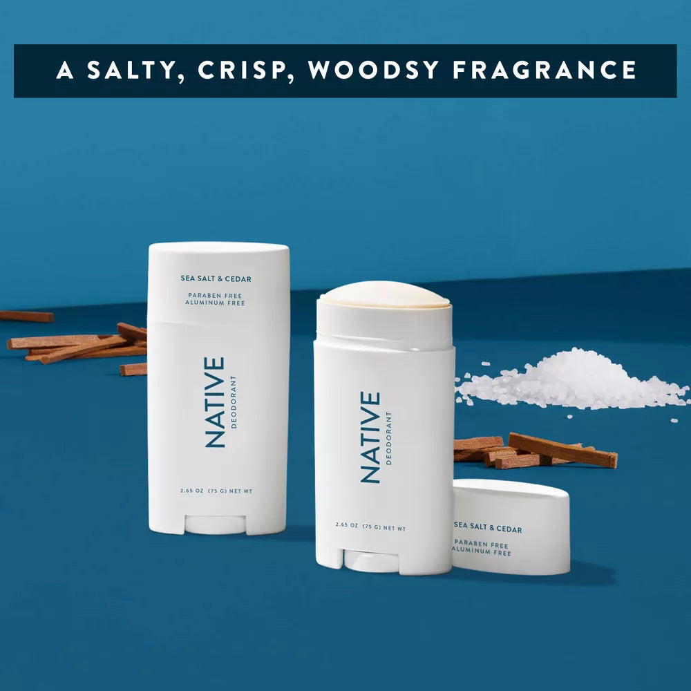 Native Deodorant - Sea Salt & Cedar - Aluminum Free - 2.65 oz