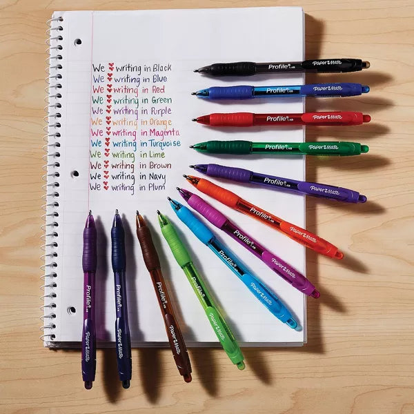 Paper Mate Profile 8pk Ballpoint Pens 1.4mm Bold Tip Black