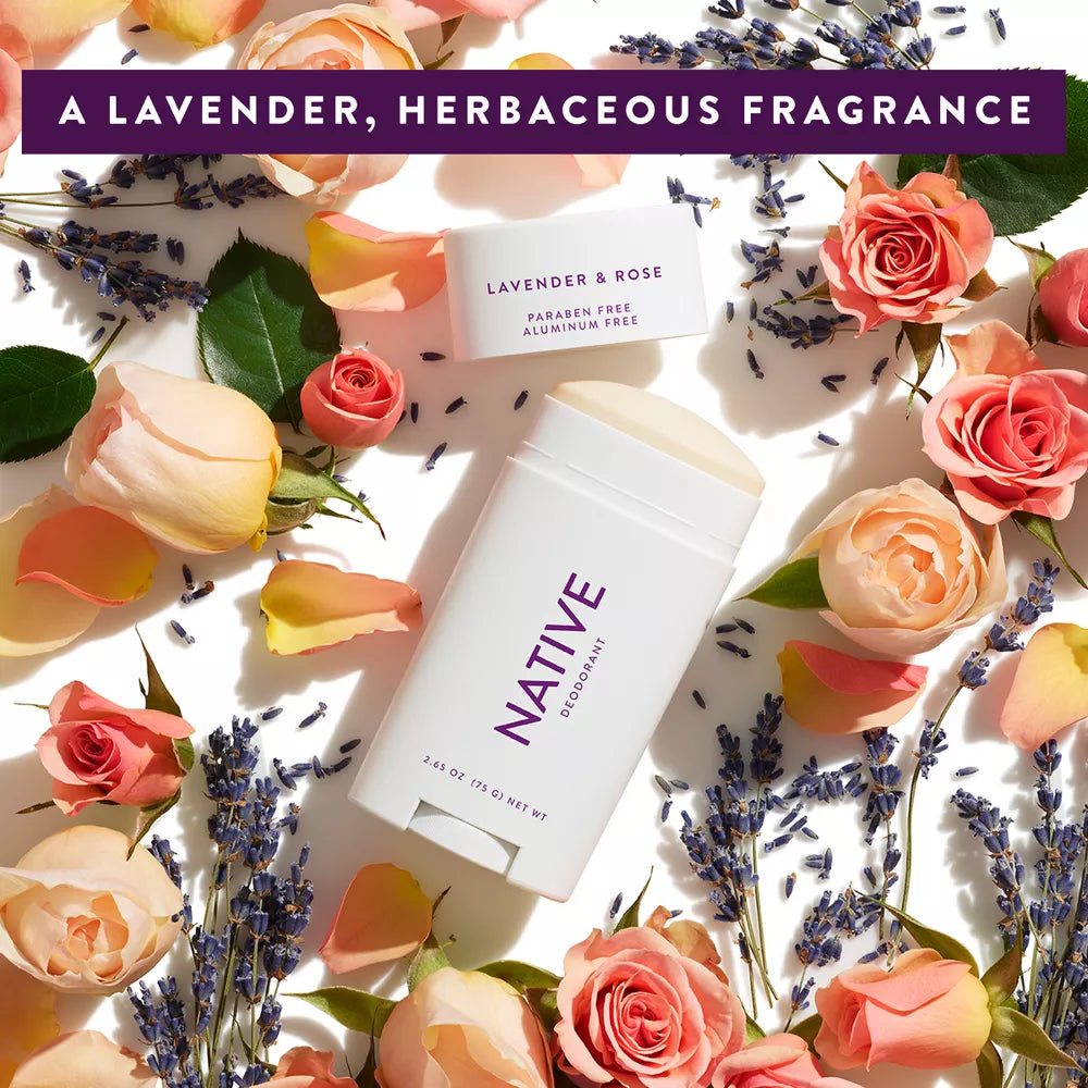 Native Deodorant - Lavender & Rose - Aluminum Free - 2.65 oz