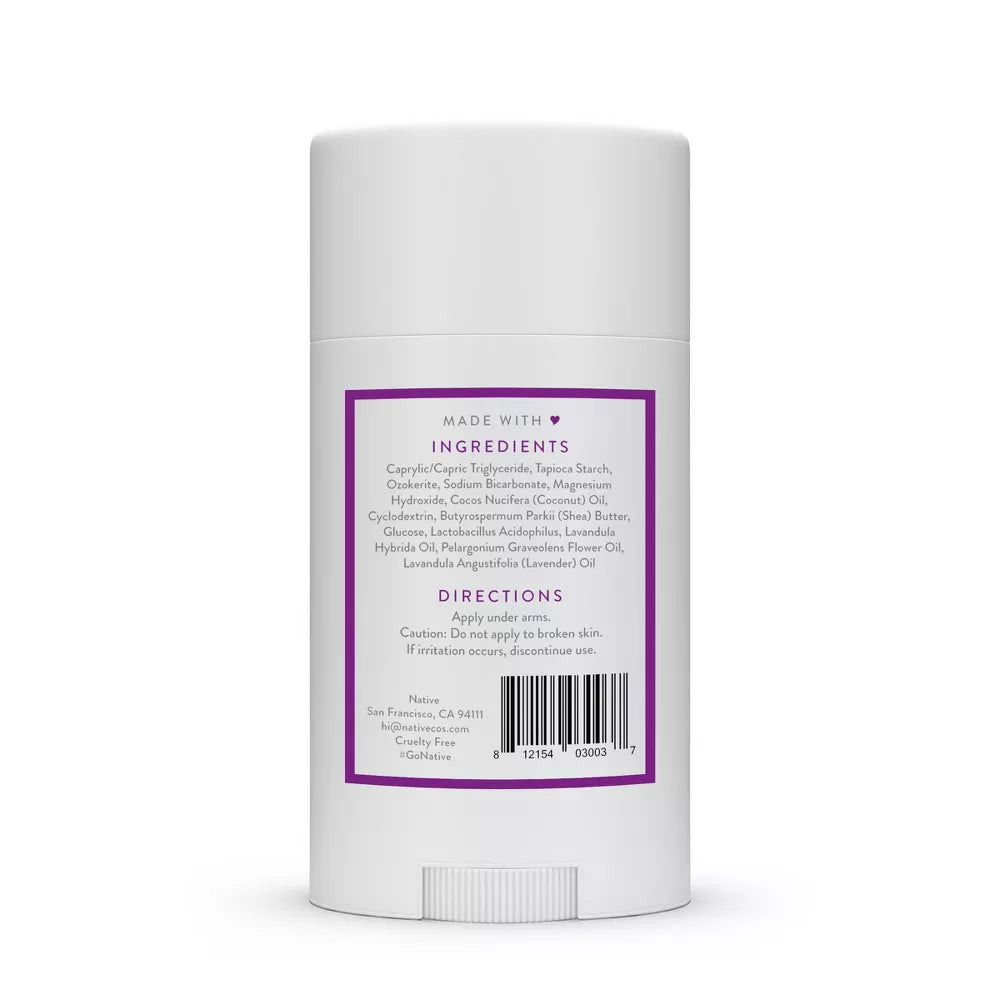 Native Deodorant - Lavender & Rose - Aluminum Free - 2.65 oz