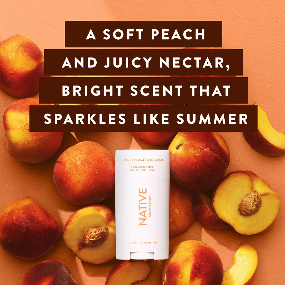 Native Deodorant - Sweet Peach & Nectar - Aluminum Free - 2.65 oz