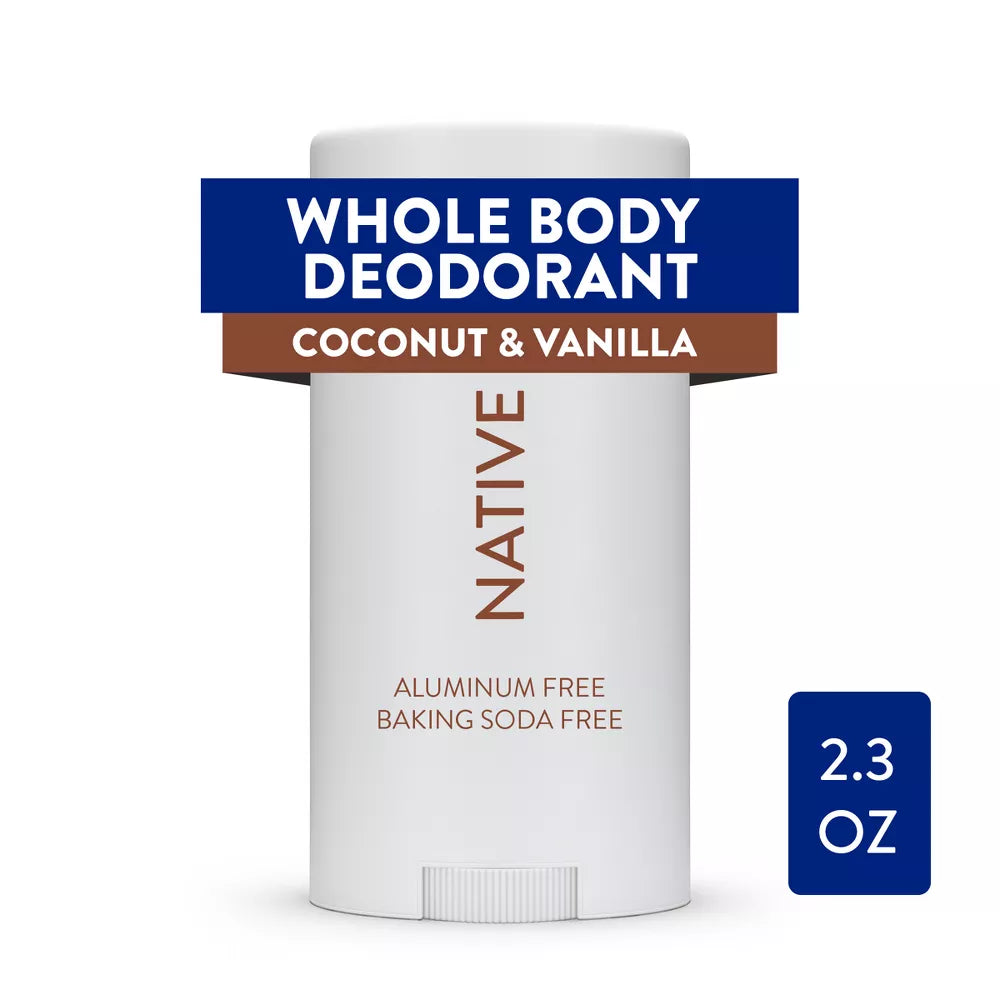 Native Whole Body Deodorant Stick - Coconut & Vanilla - Aluminum Free - 2.3oz